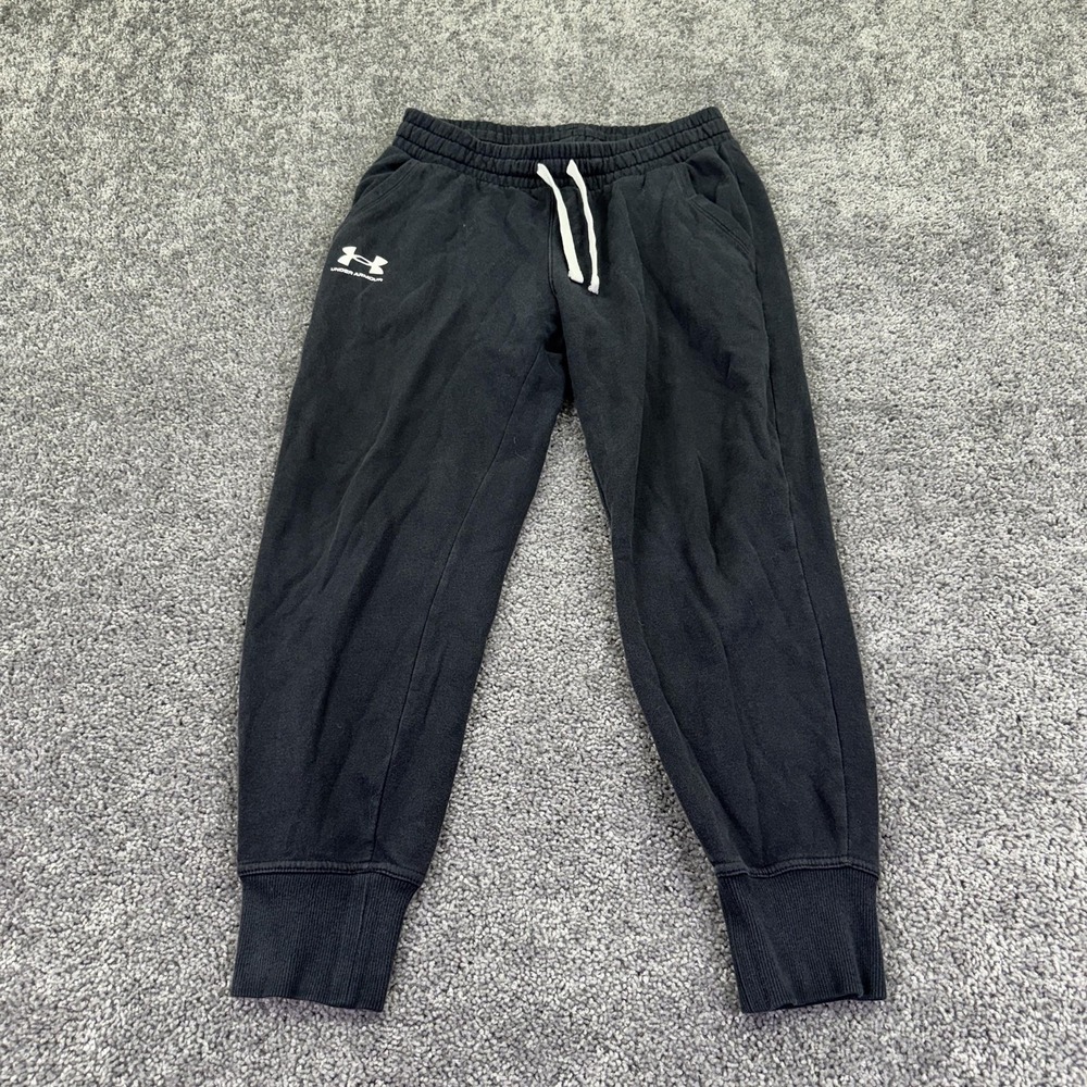 Under Armour Sweatpants Mens Medium Black Fleece Jogger Elastic Waist Pockets